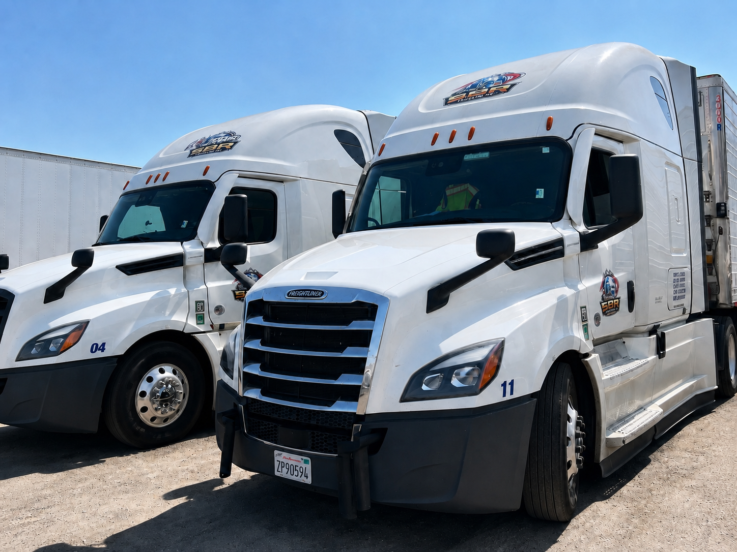 Two SBR Truckline tractors ready for freight service